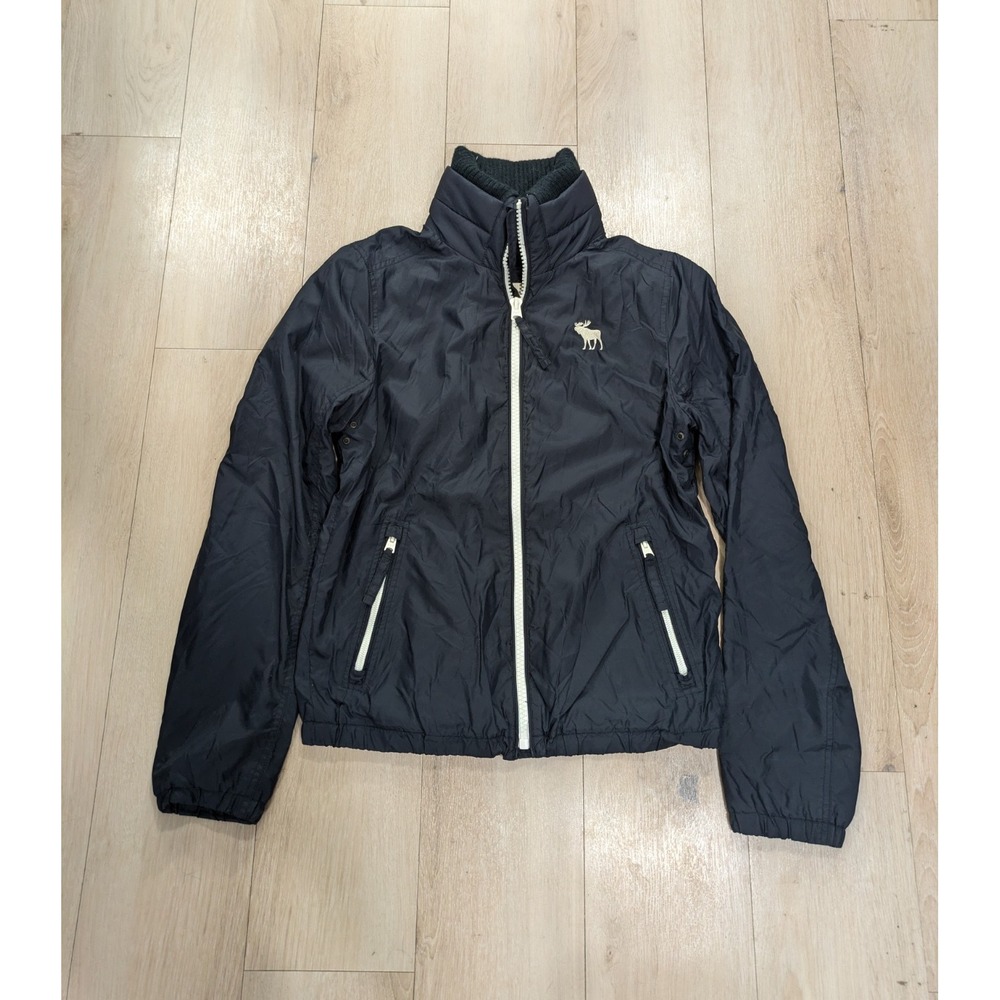 Rare Mens Abercrombie A&F Windbreaker Dun Brook Jacket Nylon High Collar Size M